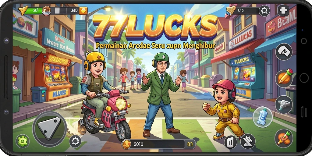 Screenshot gameplay 77LUCKS menampilkan aksi seru dalam permainan arcade.