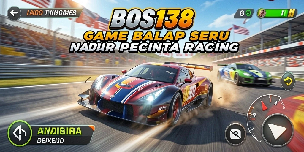Tampilan gameplay seru dalam game balap BOS138 yang penuh aksi.