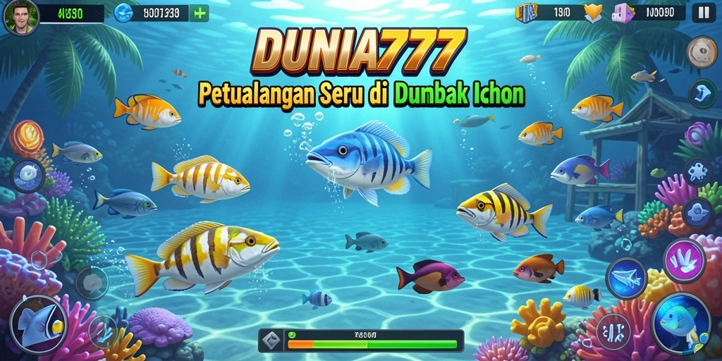 Gameplay seru di DUNIA777 dengan banyak ikan untuk ditembak.