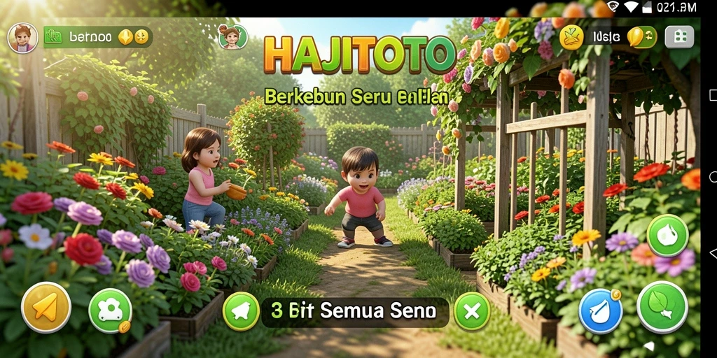 Tampilan screenshot utama HAJITOTO dengan gameplay bertema pertanian.