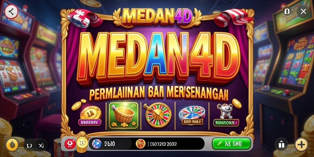 Tampilan menawan dari gameplay <strong>MEDAN4D</strong> dengan gulungan yang berputar penuh warna.
