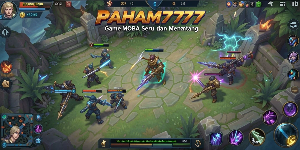 Tampilan menawan dari gameplay MOBA PAHAM777 yang seru.