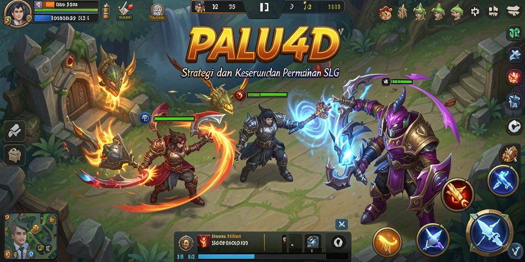 Screenshot utama PALU4D menampilkan pertempuran epik dalam strategi SLG.