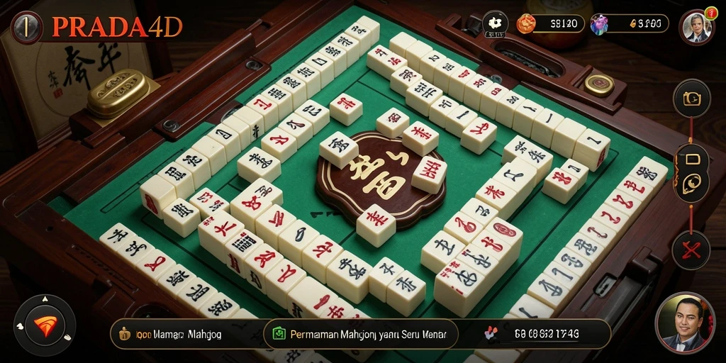 Screenshot PRADA4D menampilkan aksi seru dalam permainan Mahjong.