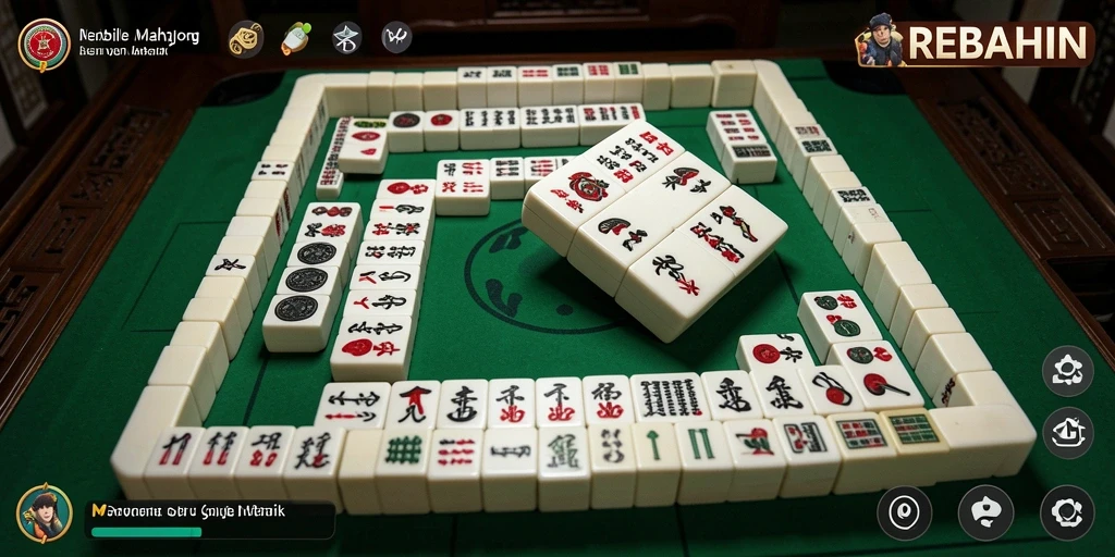 Screenshot gameplay REBAHIN yang menampilkan keseruan permainan Mahjong.