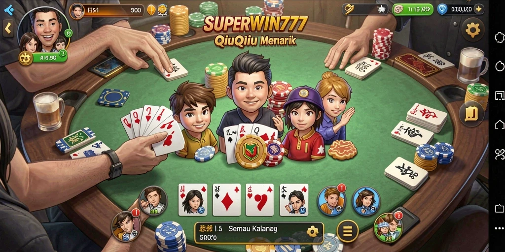 Tampilan gameplay QiuQiu yang seru di SUPERWIN777.