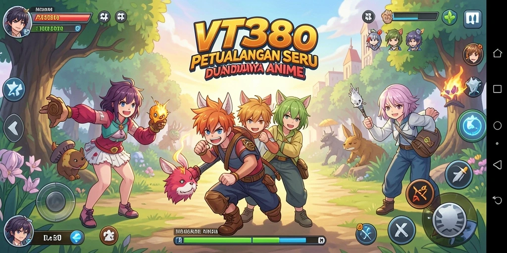 Screenshot utama VT38 menampilkan aksi pertarungan seru dalam permainan Anime.