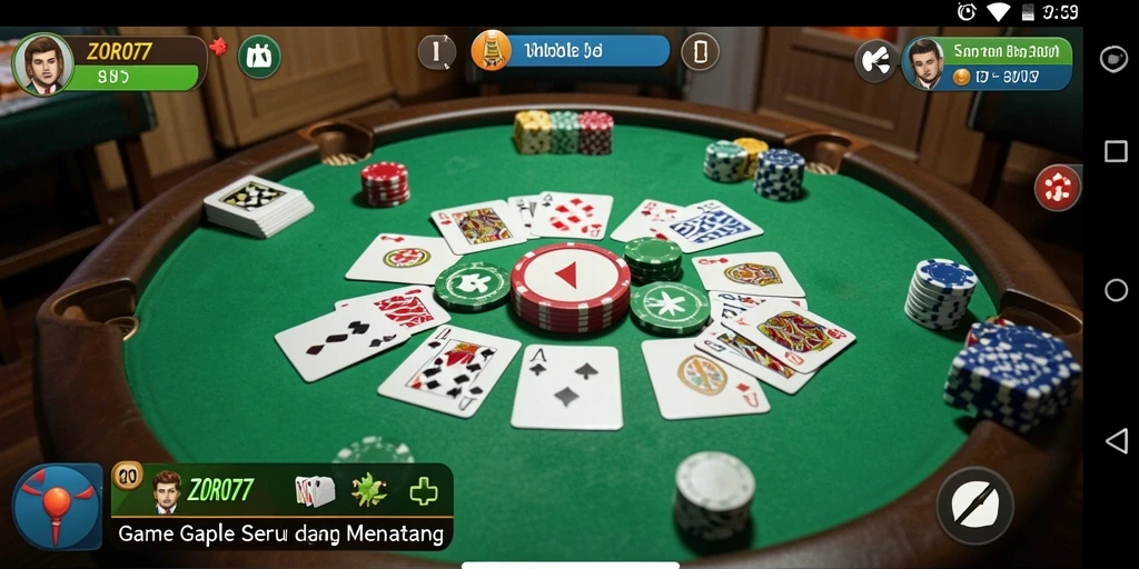 Tampilan gameplay seru dari ZORO77 saat bermain Gaple.